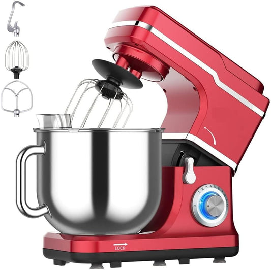 Stand Mixer, 7.5 Quart Kitchen Electric Mixer 10 Speed 660W Home Tilt Head Dough Mixer for Baking and Cakes,Red