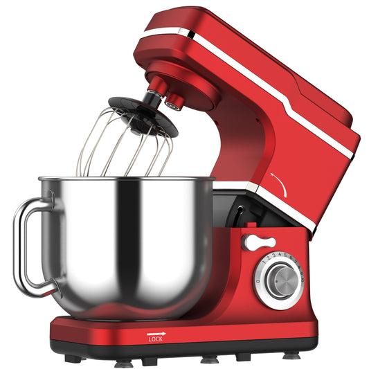 Stand Mixer - 7.5QT Bowl with Handle, 660W Motor, 10-Speed Settings, Tilt-Head Design, Dough Hook, Beater, Splash Guard