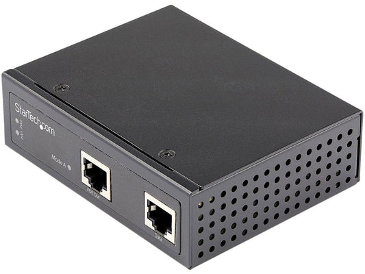 StarTech.com POEINJ30W Industrial Gigabit Ethernet PoE Injector - 30W 802.3at PoE+ Midspan 48V-56VDC DIN Rail Power Over Ethernet Injector Adapter - -40 to +75C Cameras/Sensors/WiFi Access (POEINJ30W)