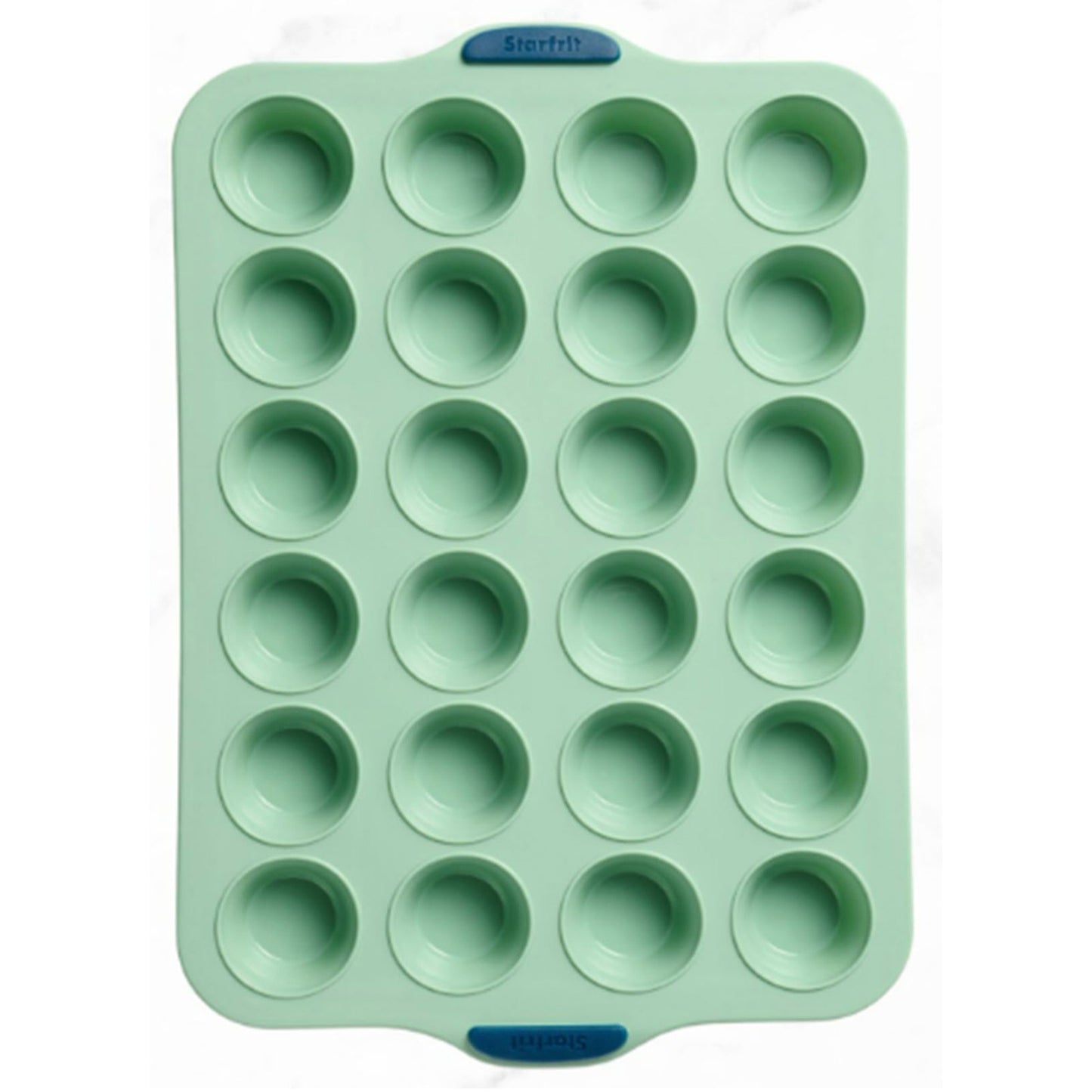 Starfrit 24-Cup Silicone Mini Muffin Pan , 1.75 in Diameter Cups with Integrated Metal Frame