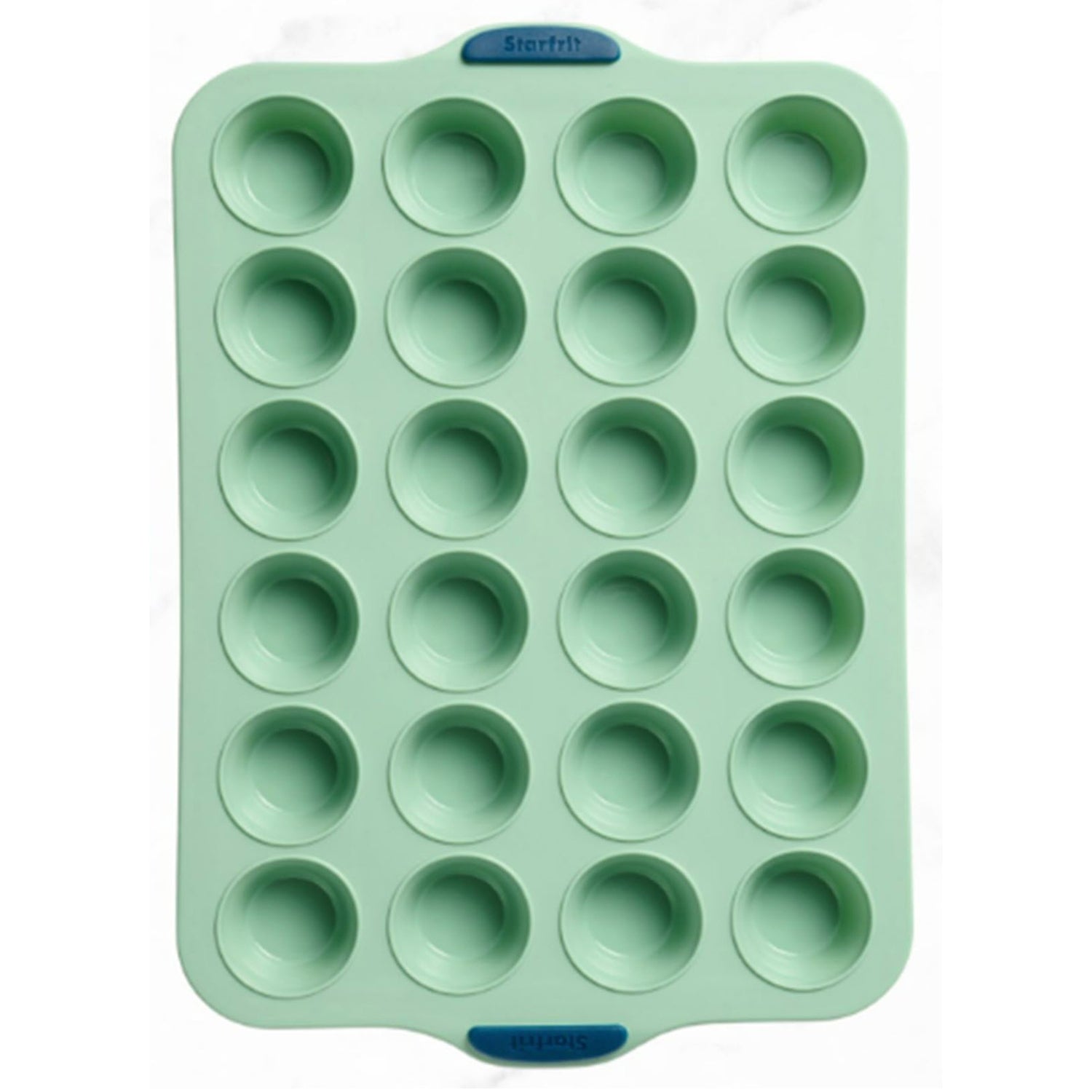 Starfrit 24-Cup Silicone Mini Muffin Pan , 1.75 in Diameter Cups with Integrated Metal Frame