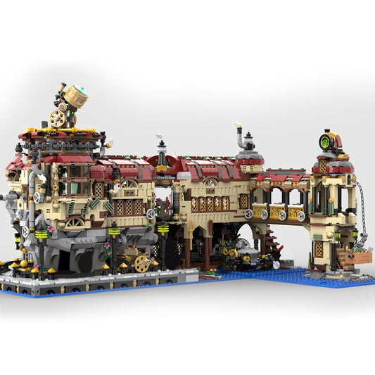 Steam Powered Science Building Blocks Set Steampunk Stylized Building Model Collectible Engineering House STEM Toy Gifts for Kids