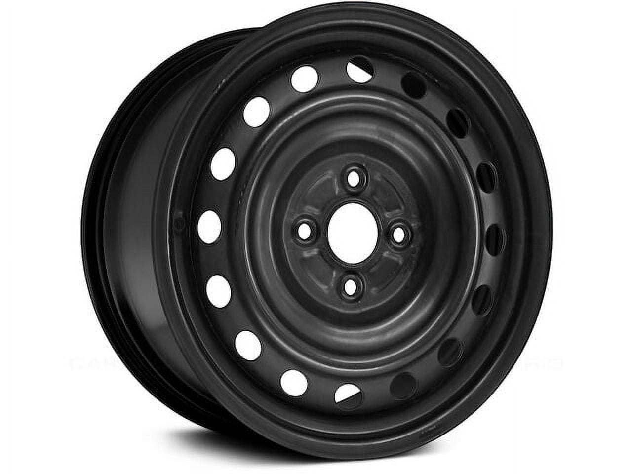Steel Wheel - Black - 15 x 5 Inch - 4 Lug - 100mm Bolt Pattern - Compatible with 2012 - 2018 Toyota Prius C 2013 2014 2015 2016 2017