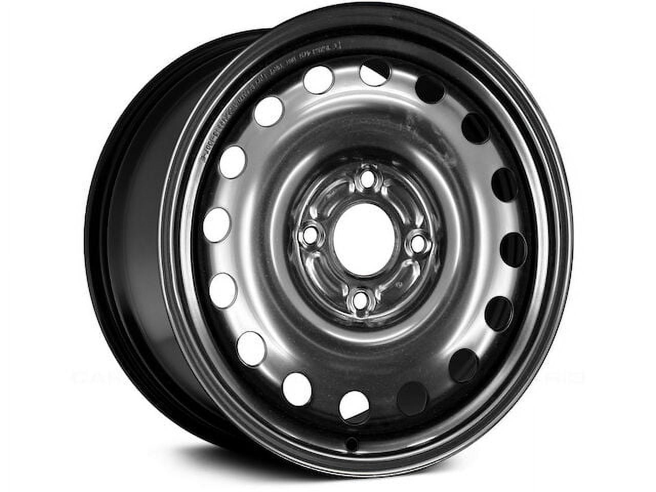 Steel Wheel - Black - 15 x 6 Inch - 16 Hole - 4-Lugs - Compatible with 2011 - 2019 Ford Fiesta 2012 2013 2014 2015 2016 2017 2018