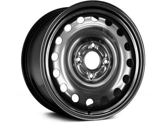 Steel Wheel - Black - 15 x 6 Inch - 16 Hole - 4-Lugs - Compatible with 2011 - 2019 Ford Fiesta 2012 2013 2014 2015 2016 2017 2018