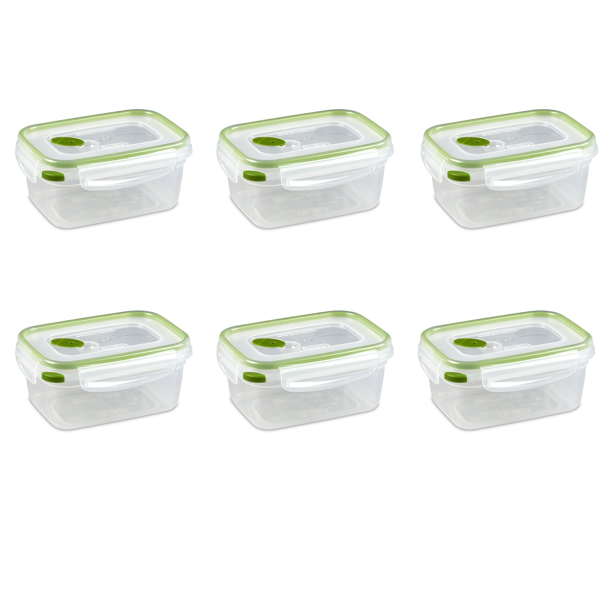 Sterilite Ultraâ€¢Sealâ„¢ 4.5 Cup Rectangle, Latching Food Storage Container, Airtight Watertight Seal, Green, 6 Count