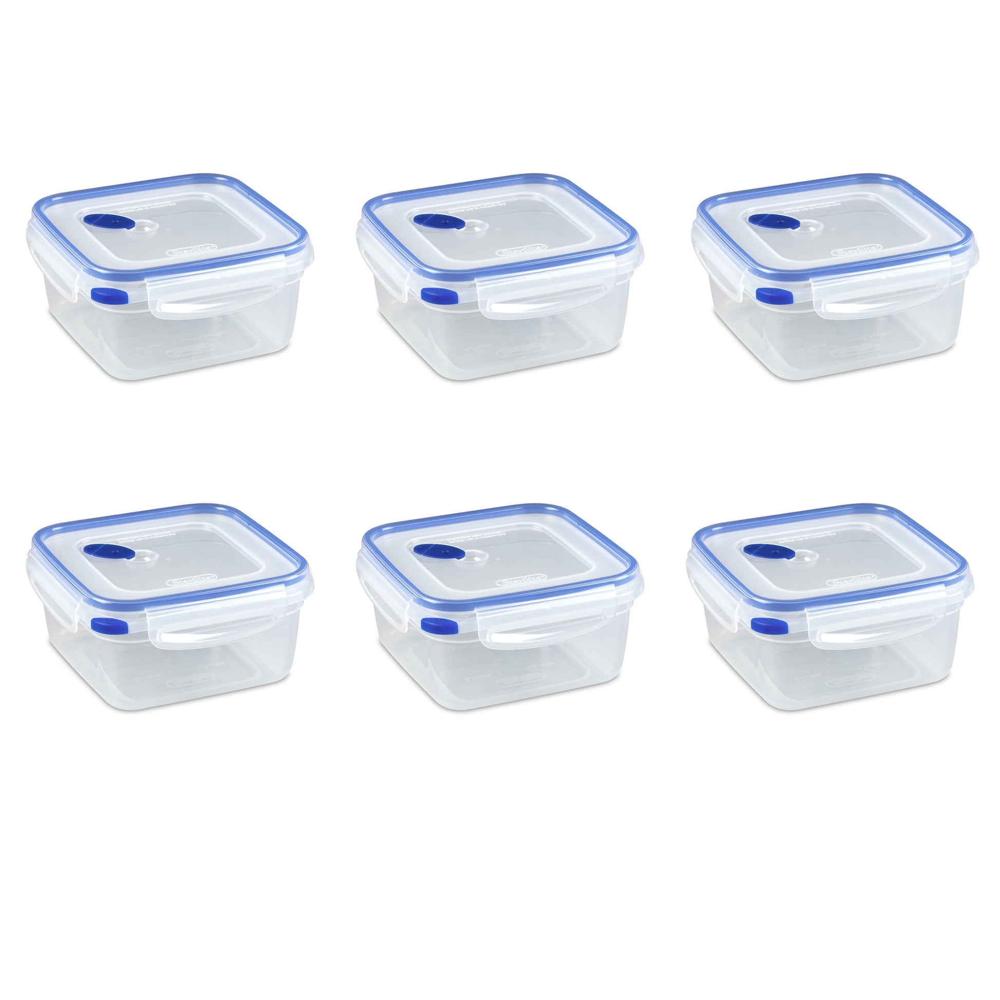 Sterilite Ultraâ€¢Sealâ„¢ 5.7 Cup Square, Latching Food Storage Container, Airtight Watertight Seal, Blue, 6 Count