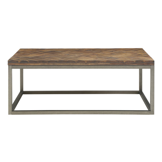 Steve Silver Co Lorenza Wood Top Coffee Table in Distressed Brown