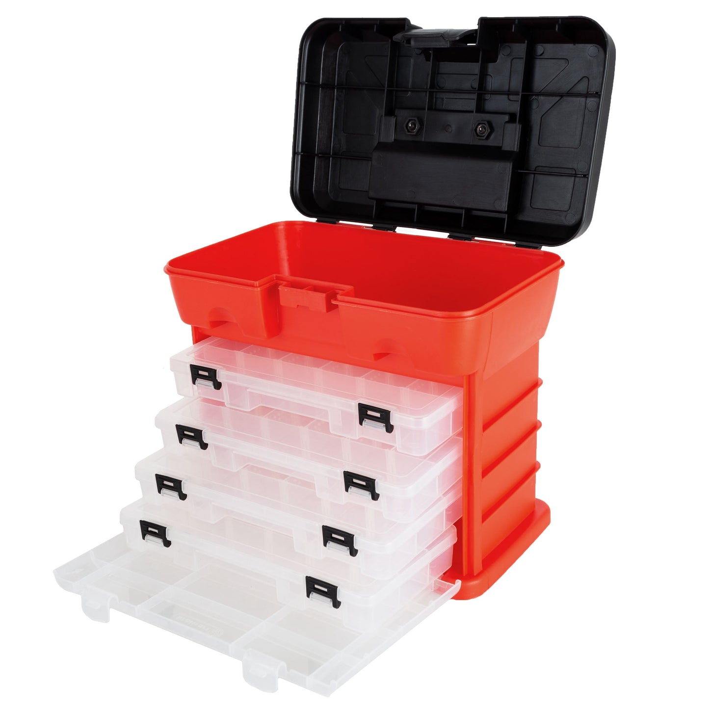Stalwart Caja PortÃ¡til para Almacenamiento de Herramientas - Organizador de Piezas PequeÃ±as con 4 Bandejas