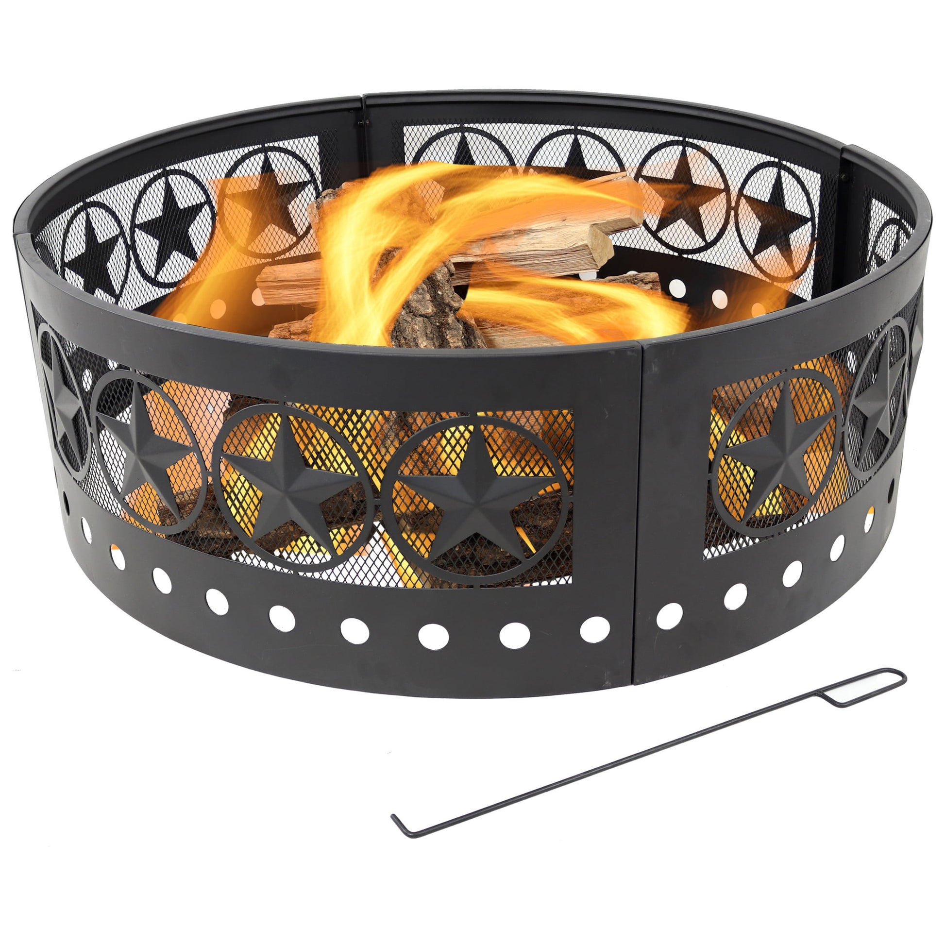 Sunnydaze Four-Star 36" Round Steel Heavy-Duty Fire Pit Ring