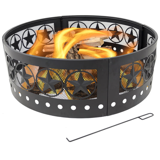 Sunnydaze Four-Star 36" Round Steel Heavy-Duty Fire Pit Ring