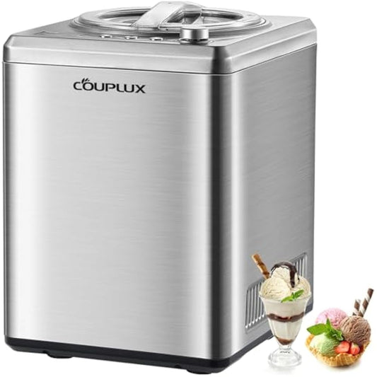 Supdeal 2.64 Qt (2.5L) Ice Cream Maker with Built-in Compressor, Fast Freeze, Stainless Steel, LCD Display, Easy to Clean & Operate