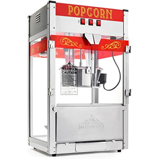 Supdeal Commercial Popcorn Machine with 12oz Kettle, Red Heavy-Duty Stainless Steel Popcorn Maker for Home Theater & Parties