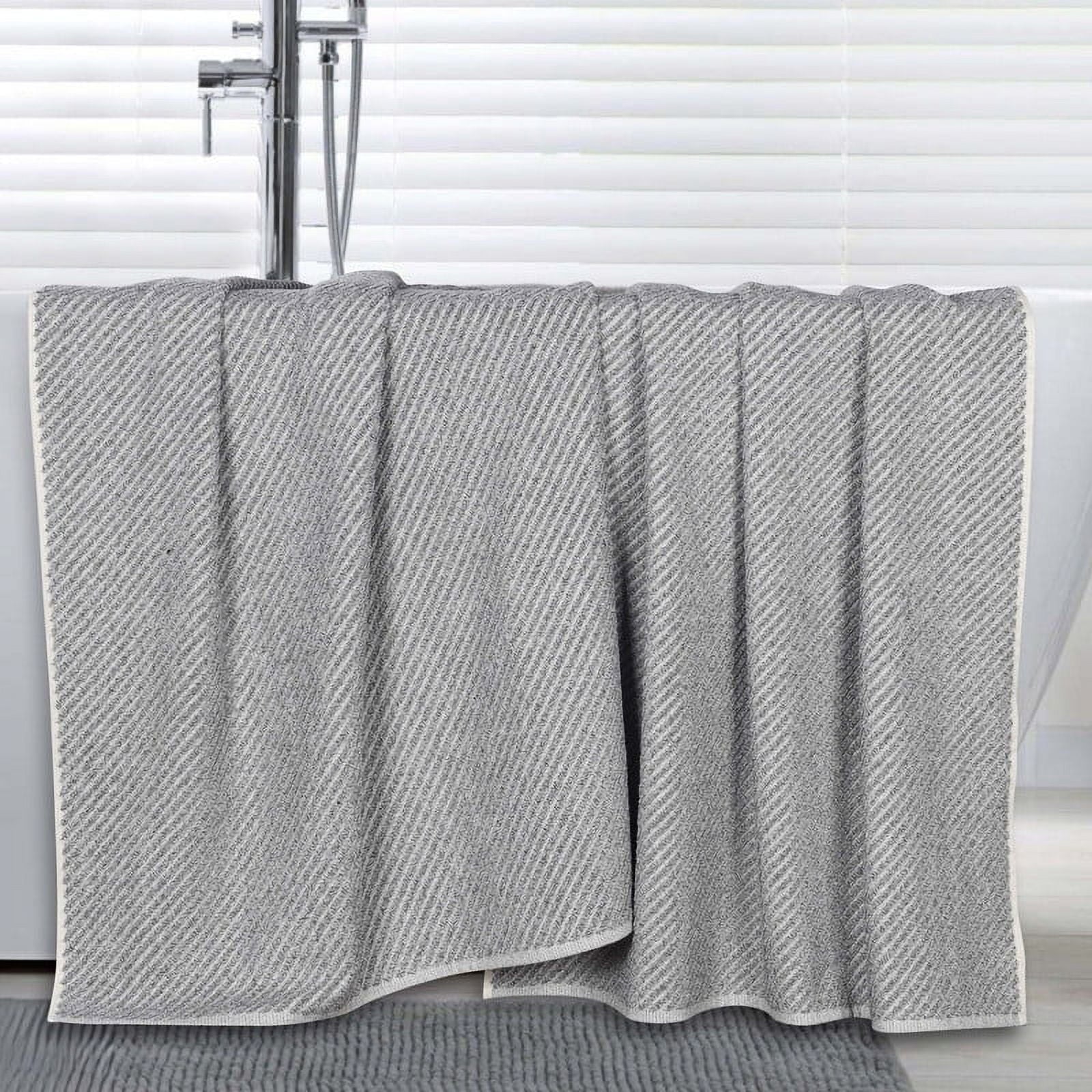 Superior Amelia Viscose Cotton Blend Medium Weight Bath Sheets, Set of 2, Denim Blue