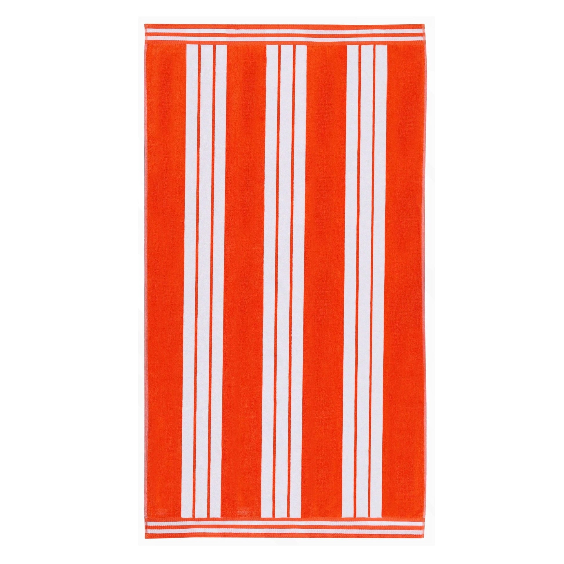 Superior Cotton Striped Oversized Beach Towel Set of 2, 34" x 64", Coral