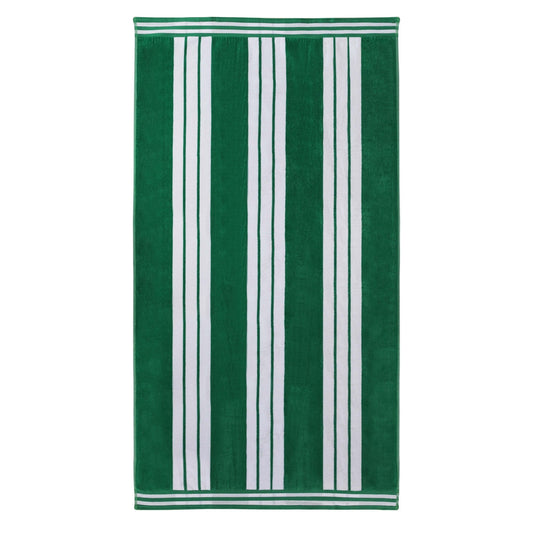 Superior Cotton Striped Oversized Beach Towel Set of 6, 34" x 64", Dark Green