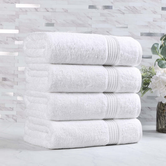 Superior Egyptian Cotton Absorbent White Bath Towel Set of 2