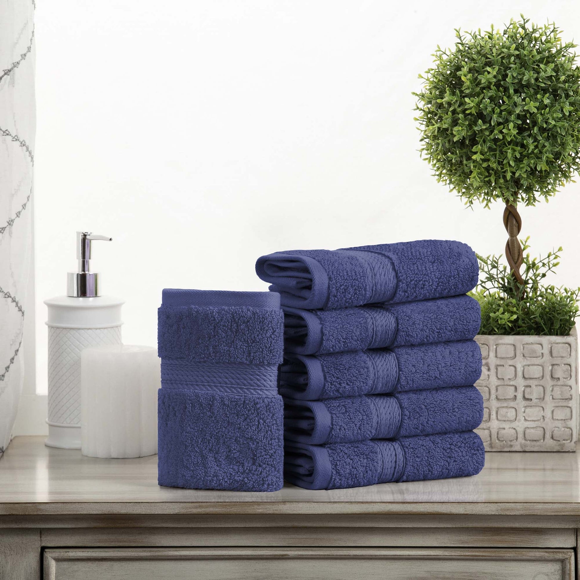 Superior 800 GSM Egyptian Cotton 6-Piece Towel Set, Soft Ultra Absorbent Towels, Plum