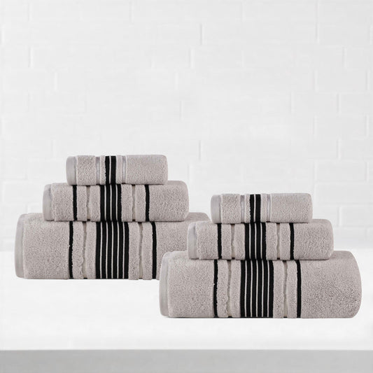 Superior Sadie Zero Twist Cotton Solid Hand Towel Set, Ultra Soft Towels, Platinum