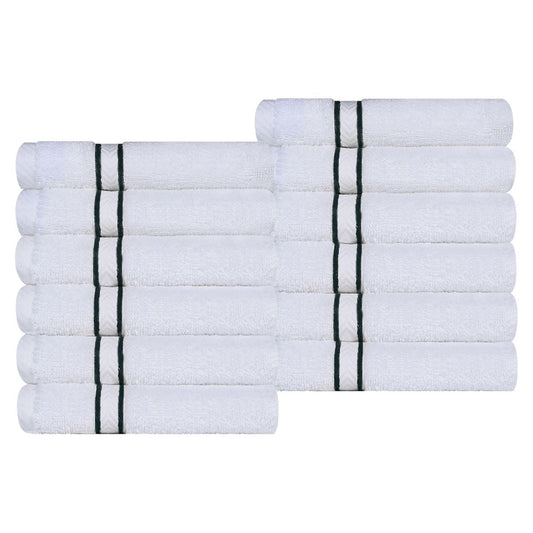 Superior Turkish Cotton 12-Piece Teal Washcloth/Face Towel Set