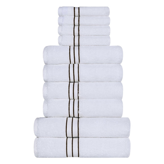 Superior Turkish Cotton Ultra-Plush 10-Piece Chocolate Towel Set