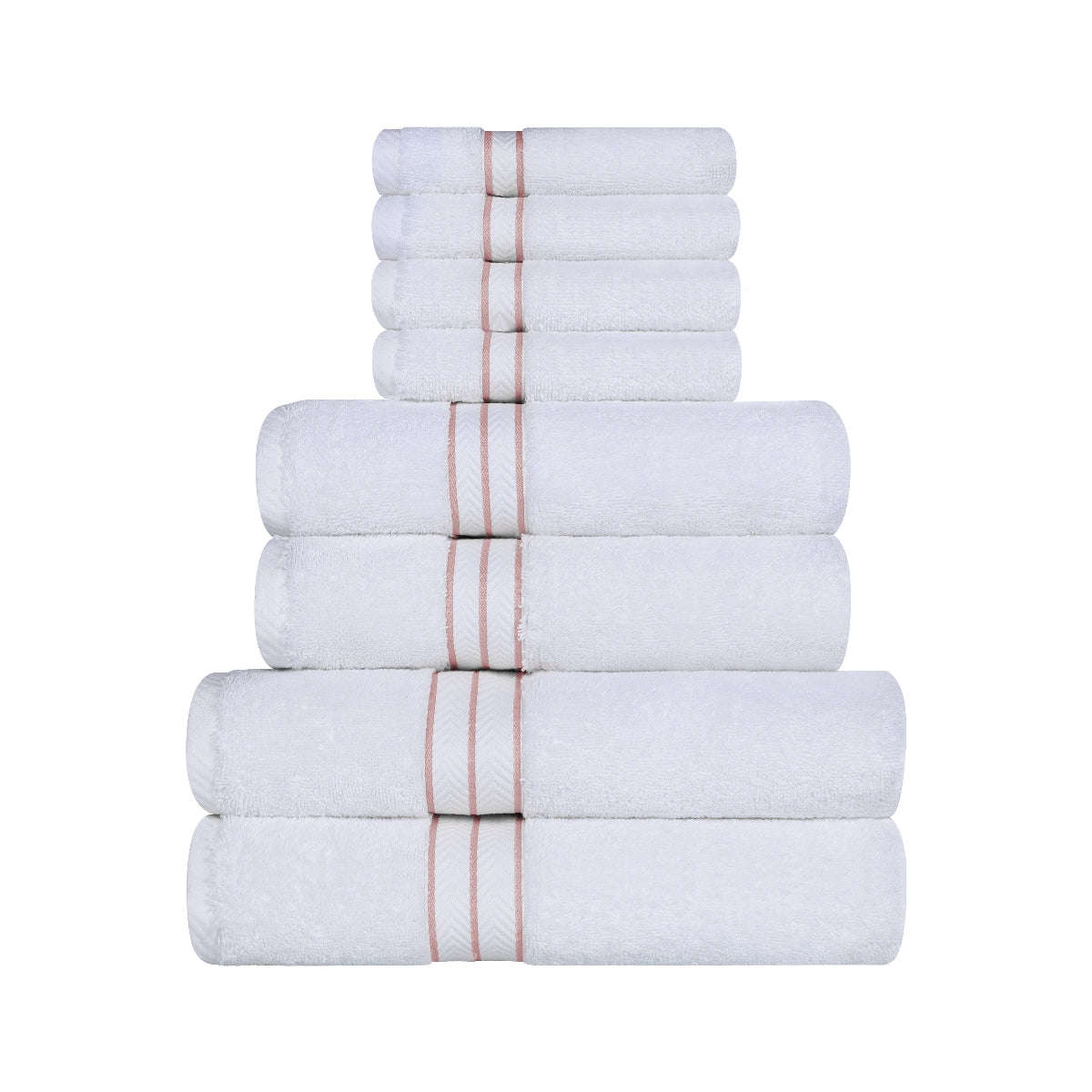 Superior Turkish Cotton Ultra-Plush 8-Piece Tea Rose Towel Set