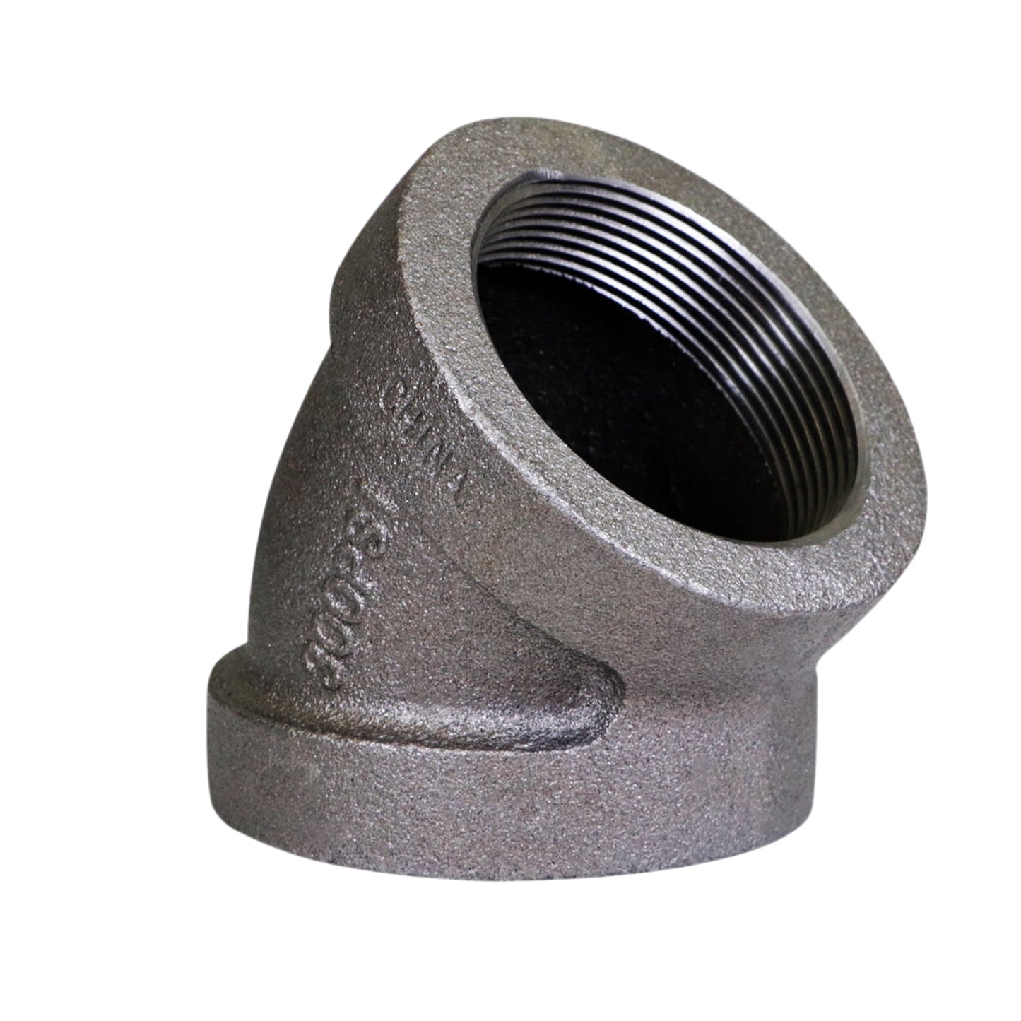 Supply Giant 2-1/2" 45 Degree Black Pipe Fitting Street Elbow Cast Iron