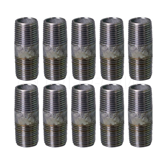 Supply Giant 2-1/2" x 6", Steel Pipe, pre cut Industrial Pipe, Threaded Pipe Nipples and Fittings, Build Vintage DIY Furniture, Galvanized (Pack Of 10)