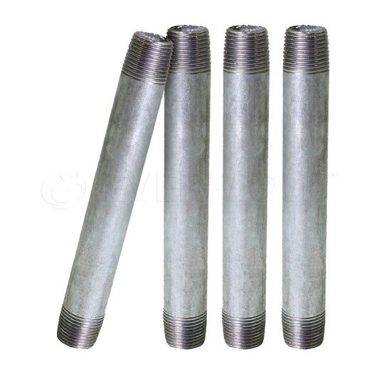 Supply Giant 2-1/2" x 9", Tubo de Acero, Tubo Industrial Precortado, Tetinas y Accesorios Roscados, Muebles Vintage para Manualidades, Galvanizados (Paquete de 4)