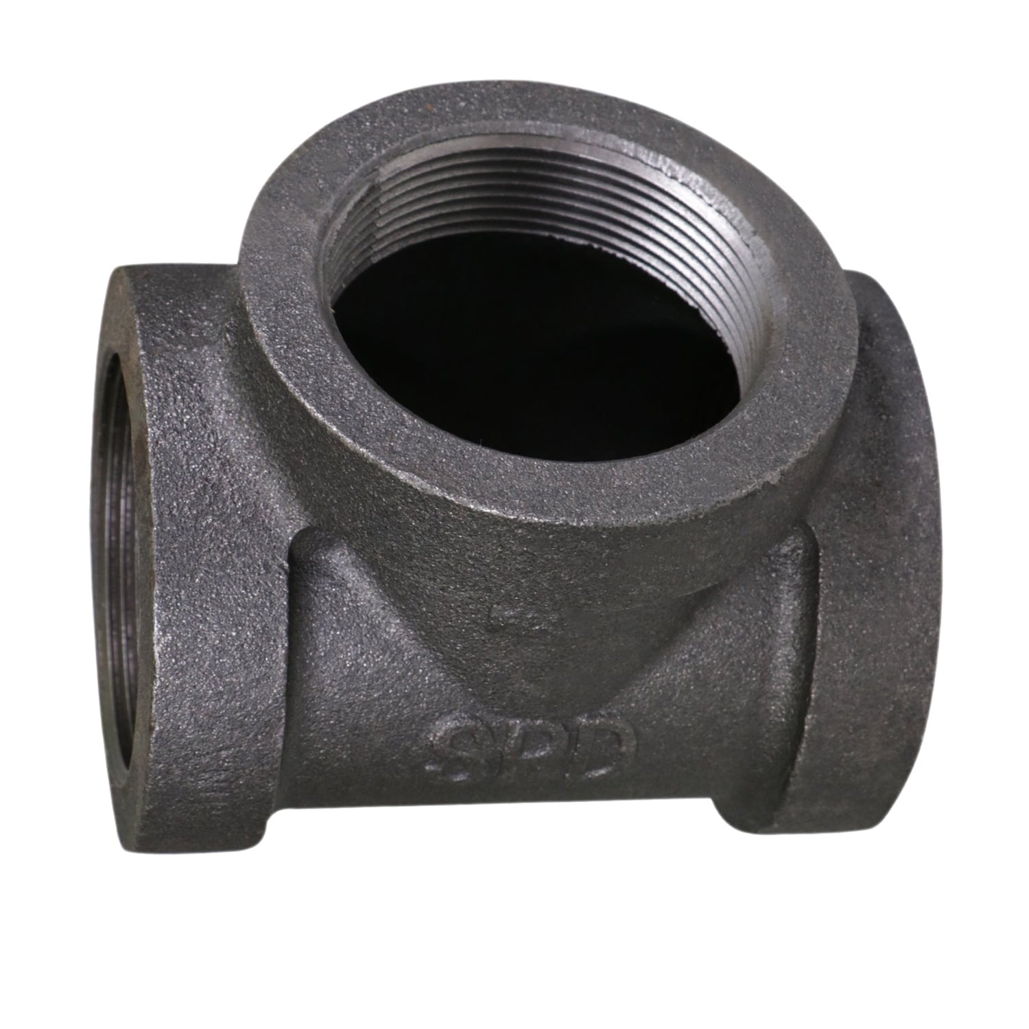 Supply Giant 3" Black Pipe Fitting Tee for Industrial Piping or DIY Projects, Cast Iron