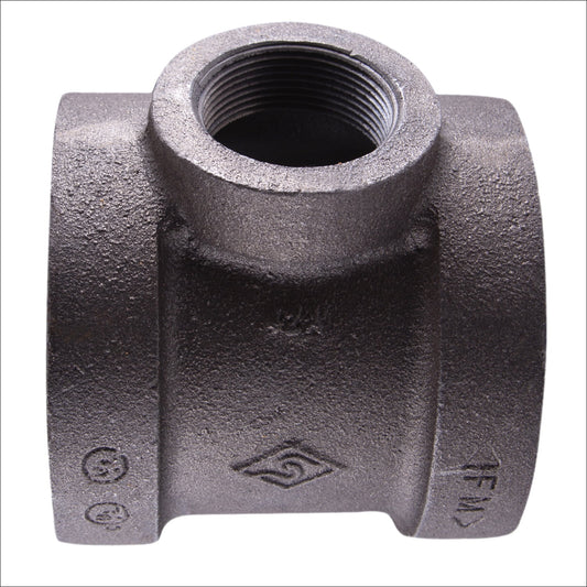 Supply Giant 3" x 3" x 1-1/2" BLack Pipe Fitting Reducing Tee Cast Iron