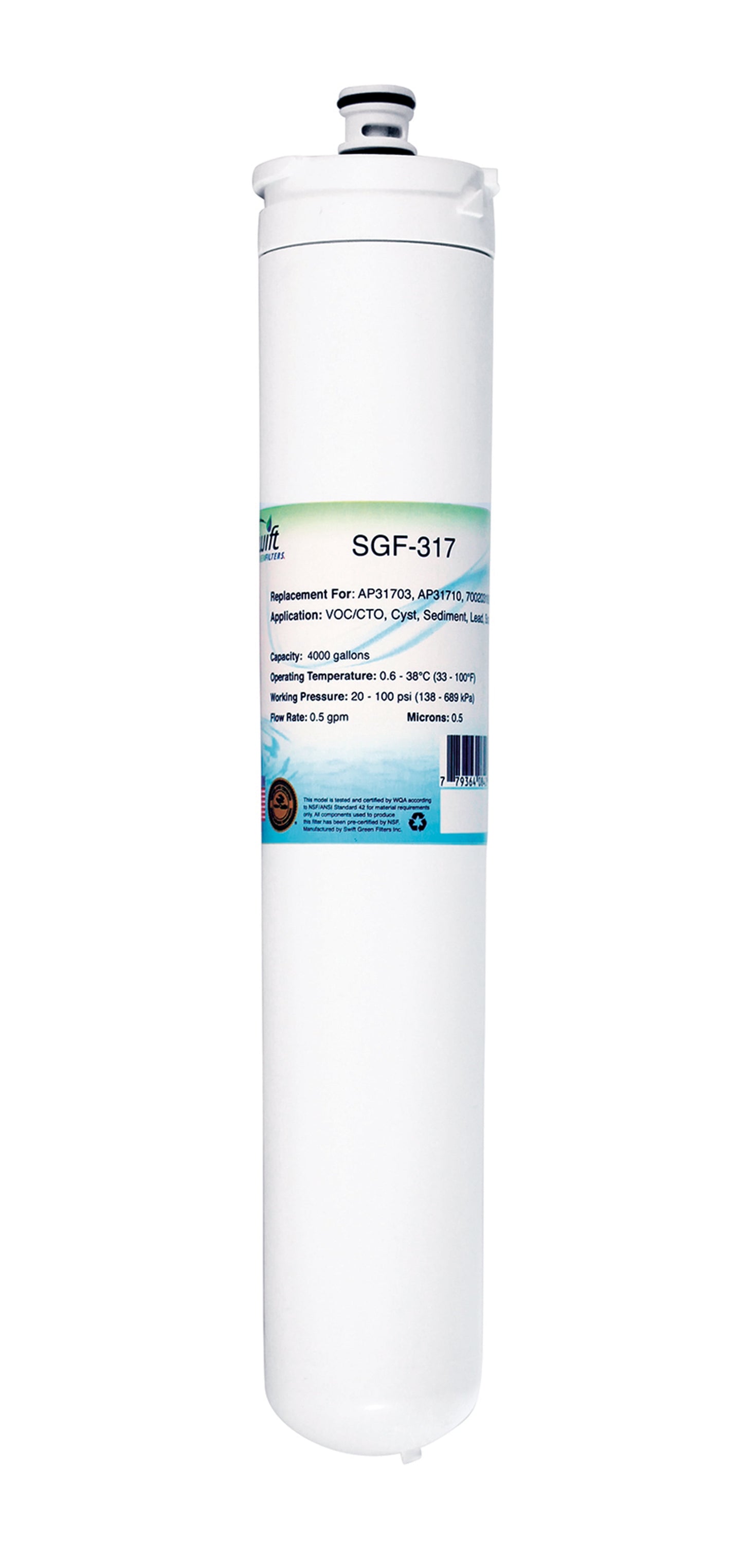 Swift Green Filters SGF-317 Replacement Water Filter for AP317 [1 Pack]