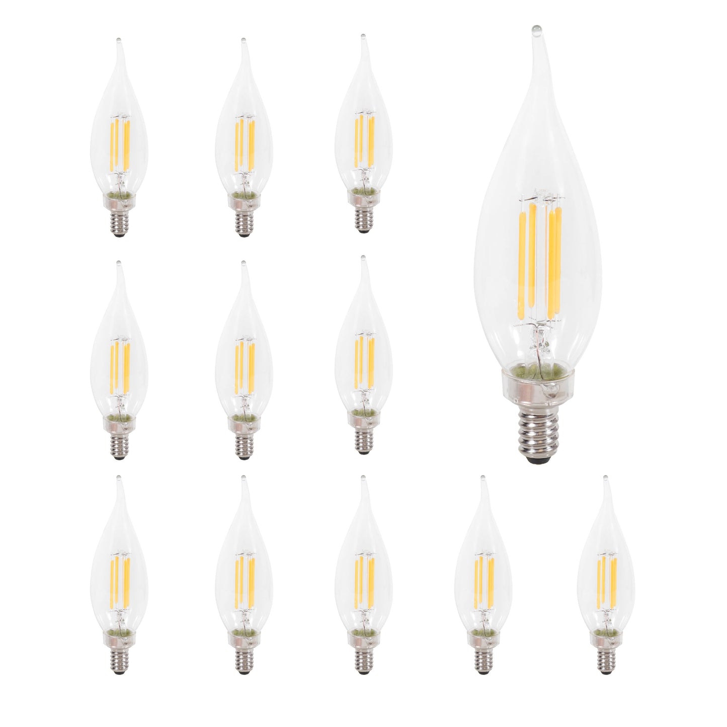 Sylvania LED Reduced Eye Strain B10 Light Bulb, 60W, Candelabra, Dim, Daylight, 12 Pack