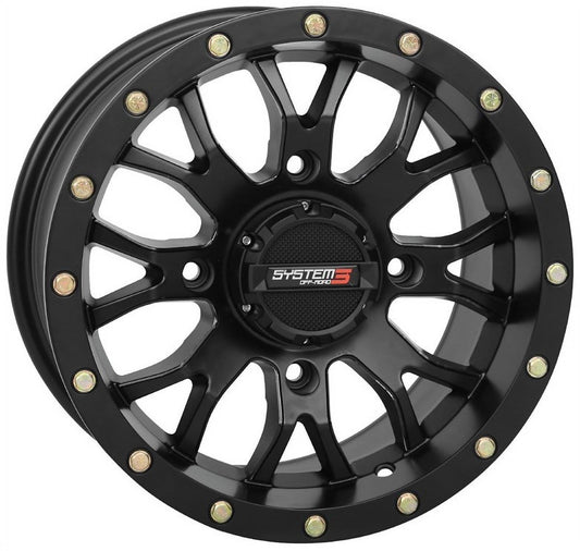System 3 ST-3 14x7 ATV/UTV Wheel - Matte Black (4/110) 5+2 [14S3-1110]