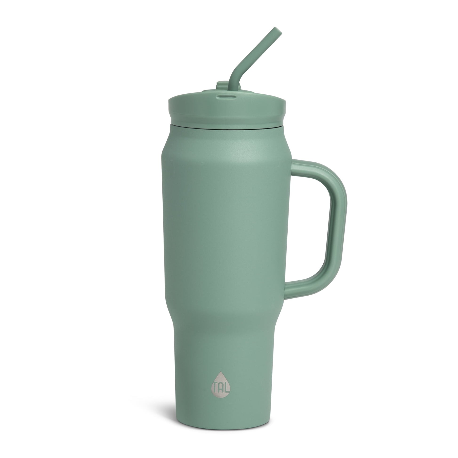 TAL 30oz Stainless Steel Basin Travel Mug with Silicone Straw, Sage