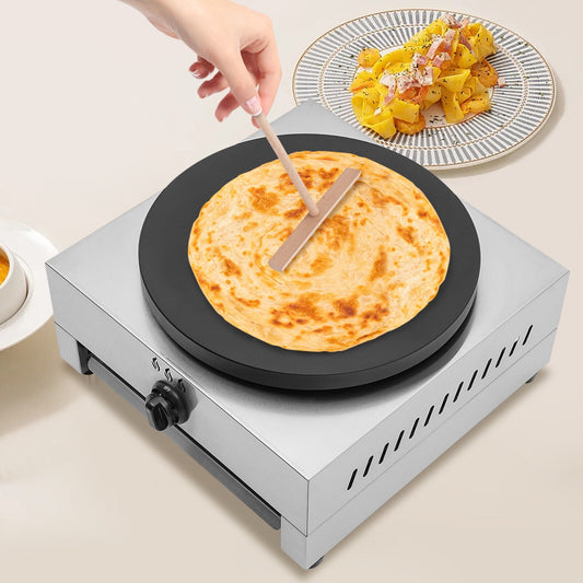 TFCFL 16'' Crepe Maker Machine Tabletop Pancake Cooker Big Commercial Hotplate Gas Pancake Cooker