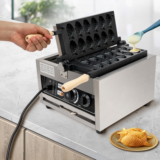 TFCFL 1800W Desktop Mini Fish-Shaped Waffle Making Machine Electric Pancakes Muffins Waffle Maker Adjustable Temperature