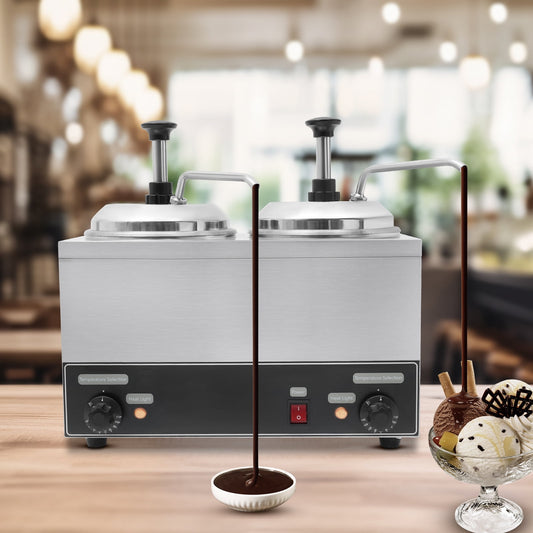 TOOL1SHOoo Double headed cheese and chili heater with pump,2 quart capacity (dual pump) 700W