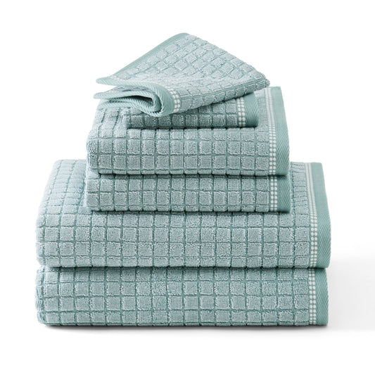 TOWN & COUNTRY EVERYDAY Juego de Ventana Texturizado de 6 Piezas, 2 Toallas de BaÃ±o, 2 Toallas de Mano, 2 PaÃ±os, 100% AlgodÃ³n, Suave y Absorbente 550GSM, Rosa