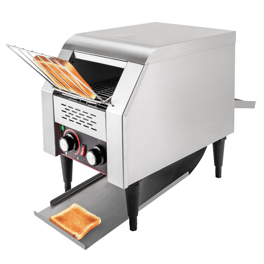 TT-150 Commercial Conveyor Toaster, 1300W 110V Restaurant Toaster, Heavy Duty Stainless Steel Bread Conveyor Toaster,Silver, 150slices/h