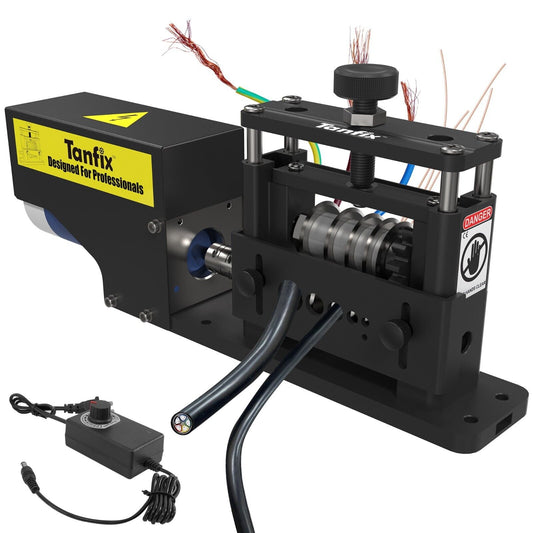 Tanfix Automatic Electric Scrap Wire Stripper Machine,6 Channels&5 Carbide Blade