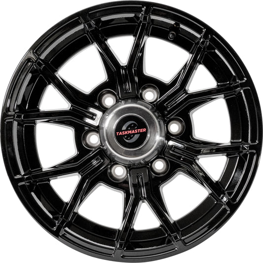 Taskmaster Trinity 6 Fork Aluminum Trailer Wheel Rim 15x6 6x5.5 Black Full Paint