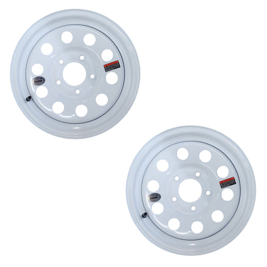 Taskmaster 2-Pack Vesper 15x5 5x5 Steel White Modular Trailer Wheel Rim