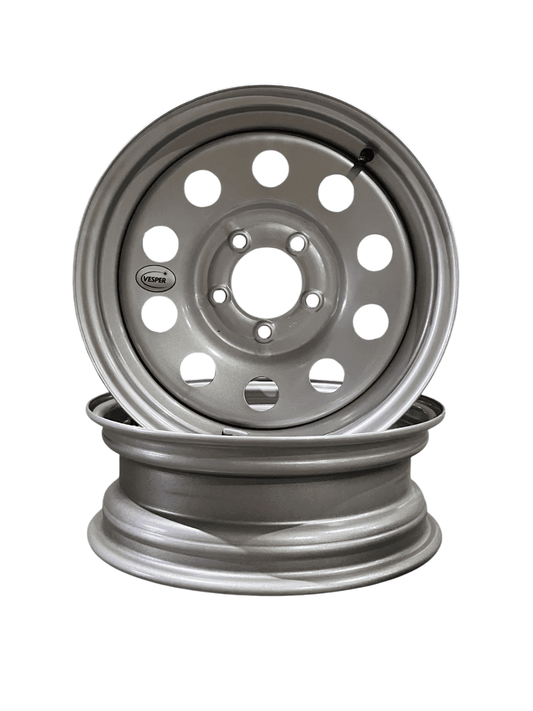 Taskmaster Vesper Steel Trailer Wheel Rim 15x6 5x4.5 Silver Mod 2-Pack