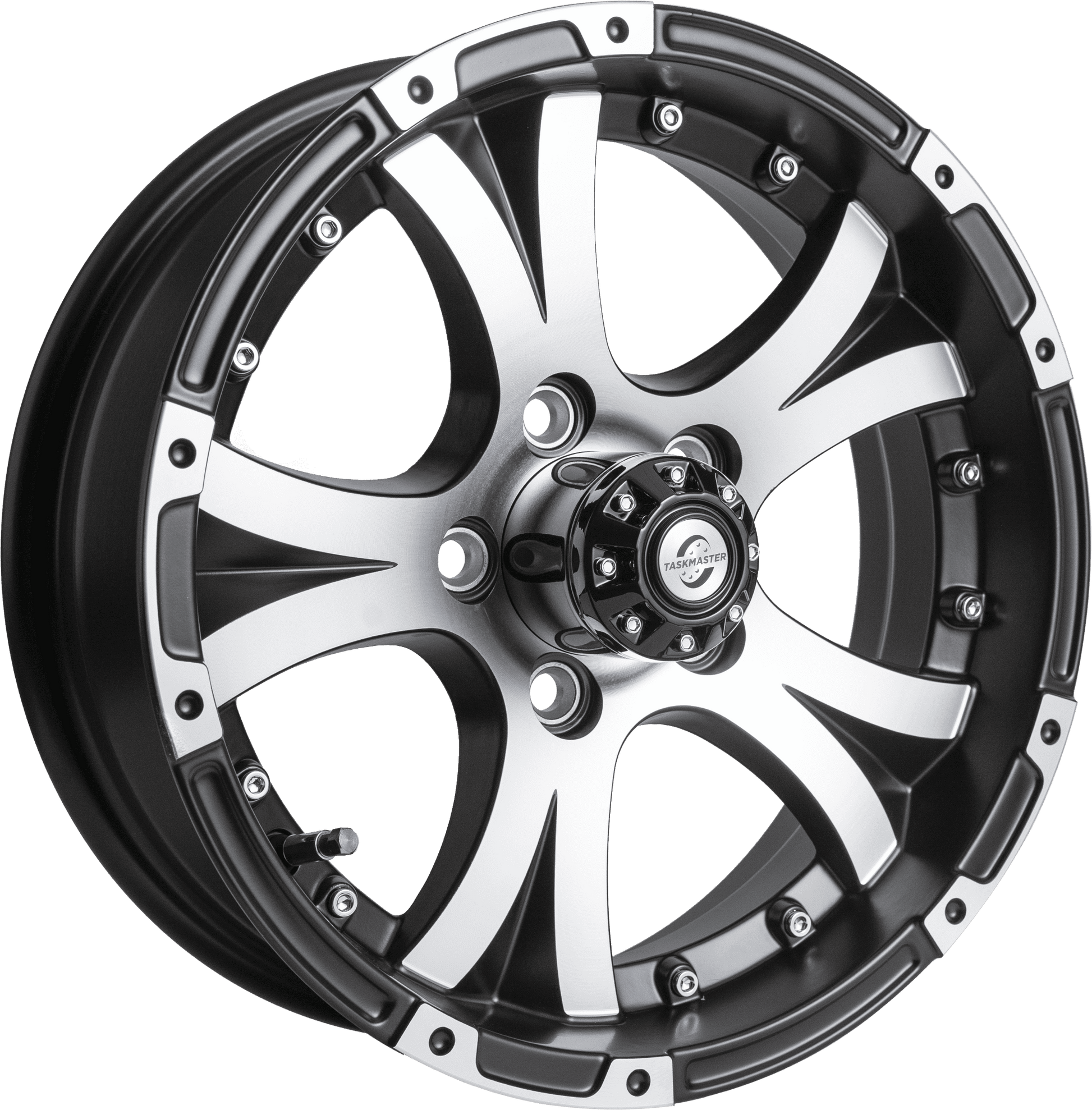 Taskmaster Viking Aluminum Trailer Wheel Rim 15x5 5x4.5 Matte Black Machined Face and Lip
