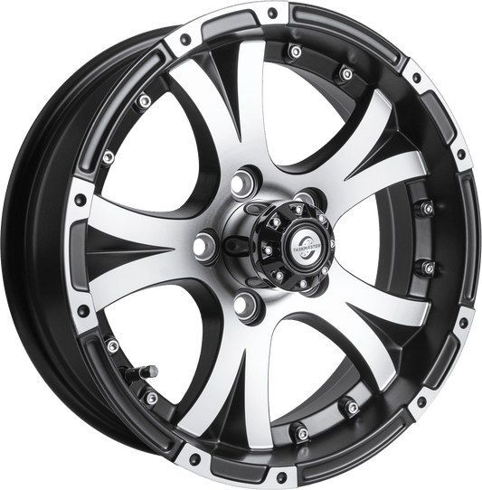 Taskmaster Viking Aluminum Trailer Wheel Rim 15x5 5x4.5 Matte Black Machined Face and Lip