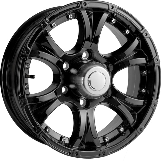 Taskmaster Viking Aluminum Trailer Wheel Rim 16x6 6x5.5 Black Full Paint with Silver Cap