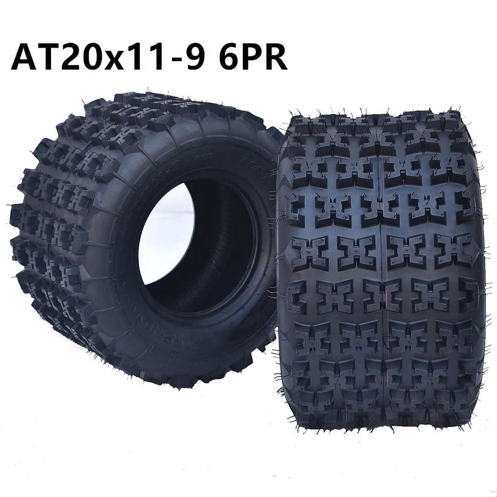 Telyswee 2 Pack 20x11-9 6PR ATV Tires All Terrain Rear Tires 20x11-9 6 Ply TL ATV UTV Trail Sand Mud Off-Road Tires Tubeless EOS-H Black