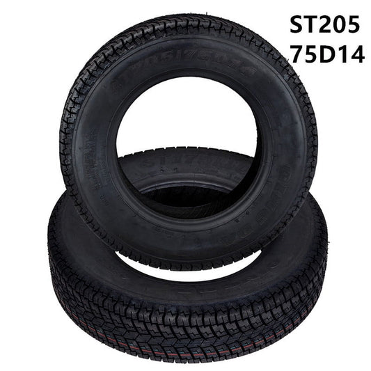 Telyswee 2 Pack ST205/75D14 Trailer Tires 6PR Load Range C 14in Fuel-saving Designed Trailer Tires 205 75 14 for Travel, Camper, Landscape, Cargo, Utility, Boat, Farm, Hauler Trailer, Black