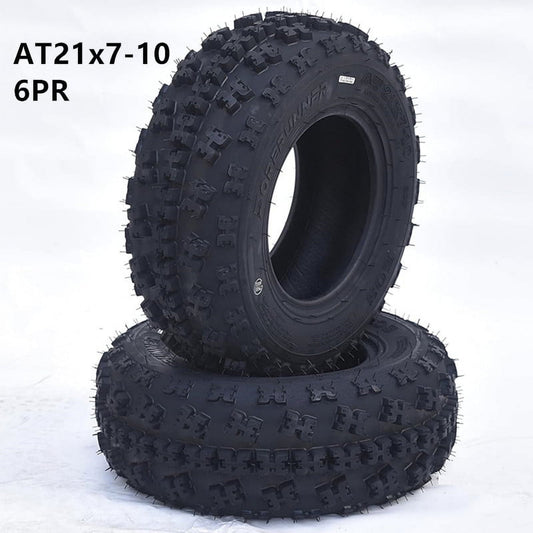 Telyswee Set of 2 21x7-10 All Terrain Front Tires ATV UTV Sport Tires 6 Ply PR Tubeless EOS Black